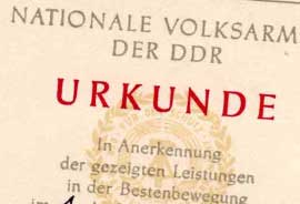 Read more about the article Urkunde der NVA